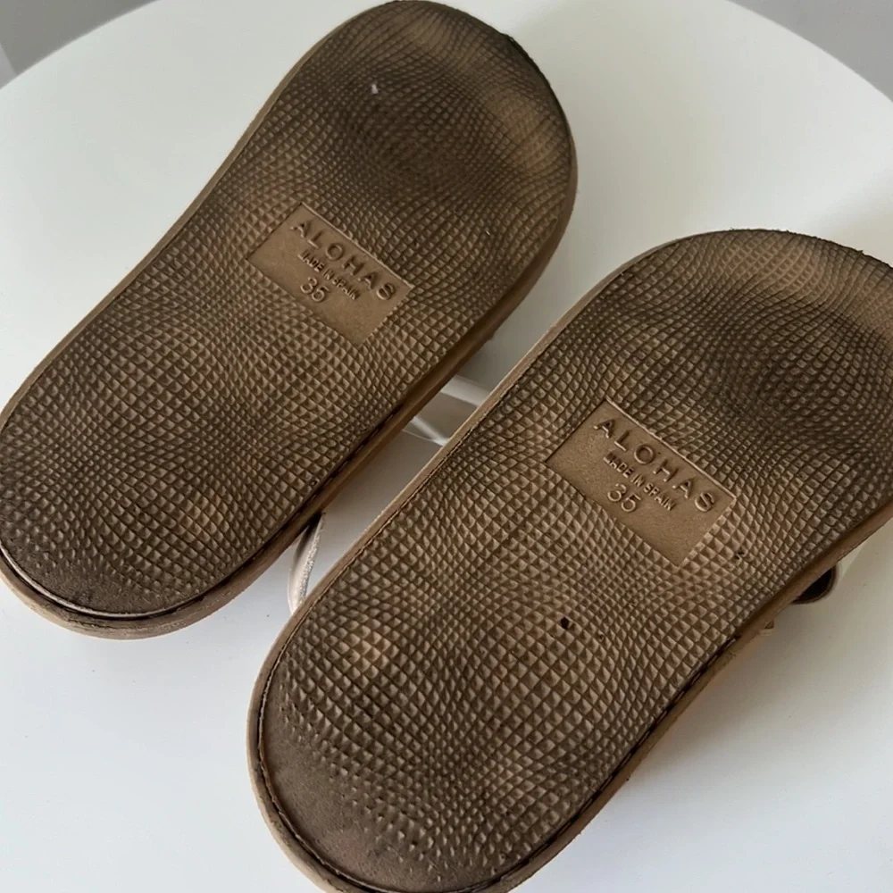 ALOHAS Marshmallow Bicolor Stone Beige Sandal Size W 5 - Picture 8 of 13